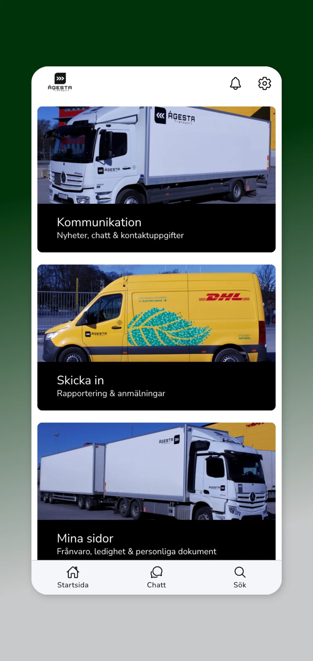 Ågesta Transport AB screenshot